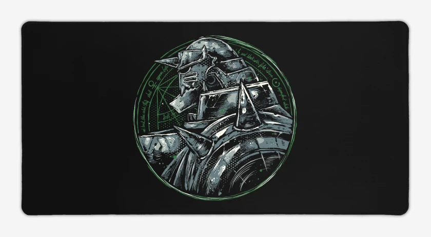 Mouse pad Gamer Negro de Full Metal Alphonse 