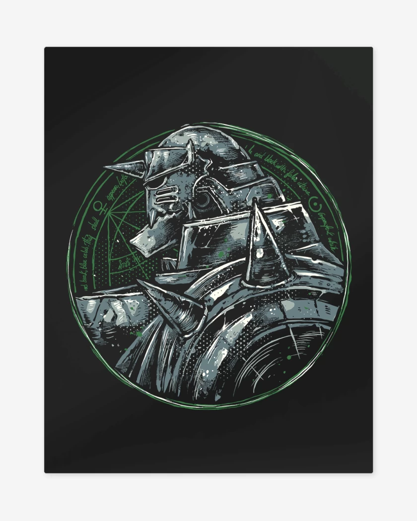 Print metalico Negro de Full Metal Alphonse 