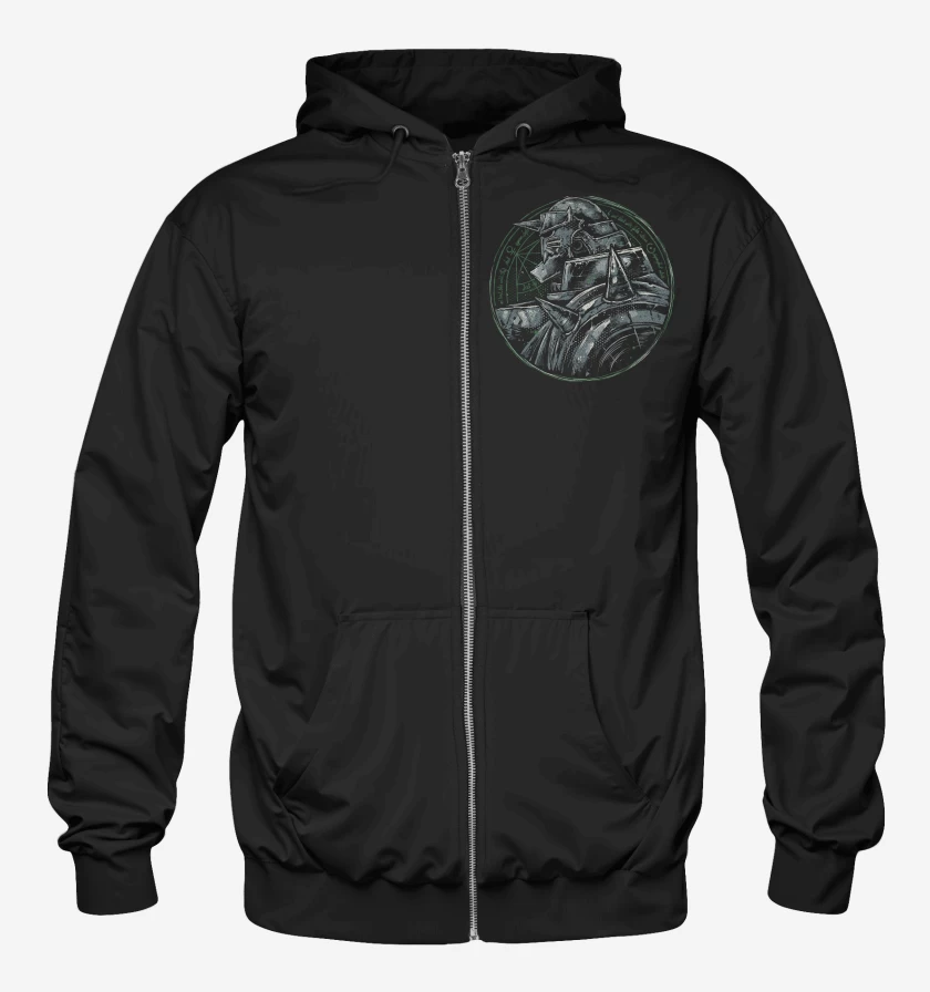 Poleron Canguro con cierre Negro de Full Metal Alphonse 