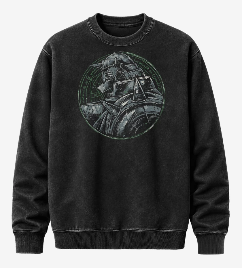Poleron Polo Acid Wash Negro de Full Metal Alphonse 