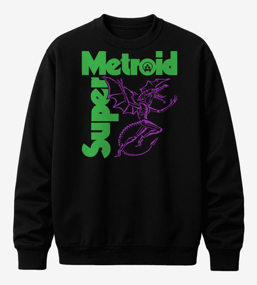 Poleron polo Negro de SUPER METROID SABBATH