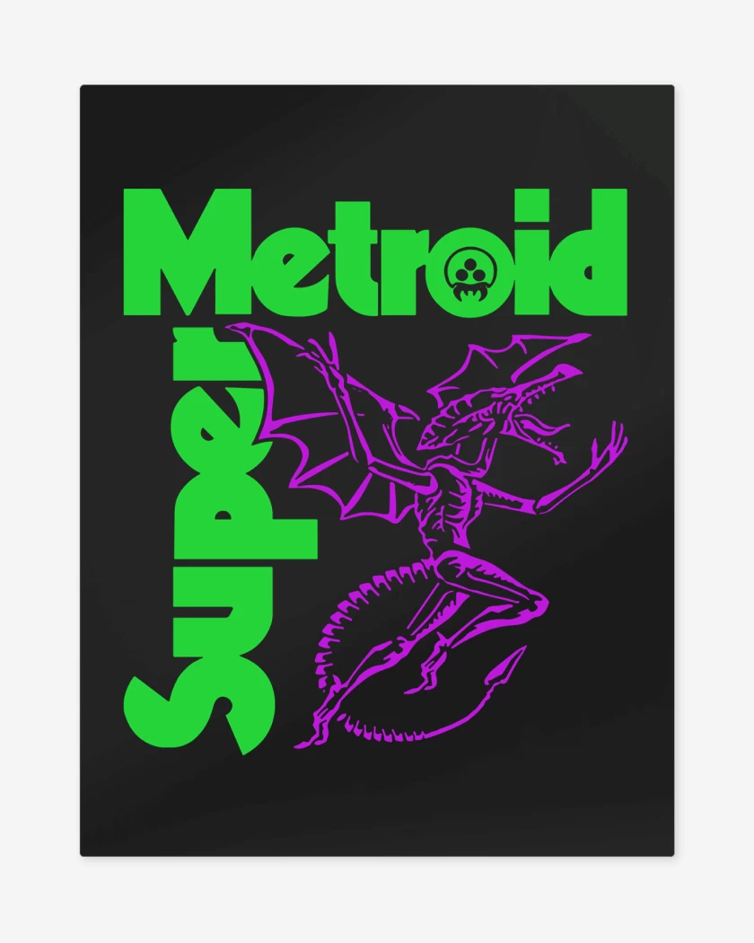 Print metalico Negro de SUPER METROID SABBATH