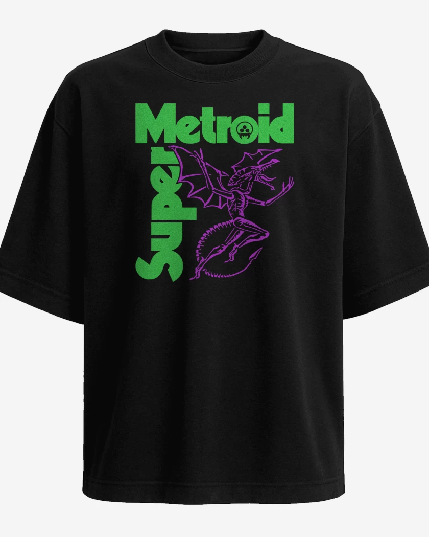 Polera Oversize Negro de SUPER METROID SABBATH