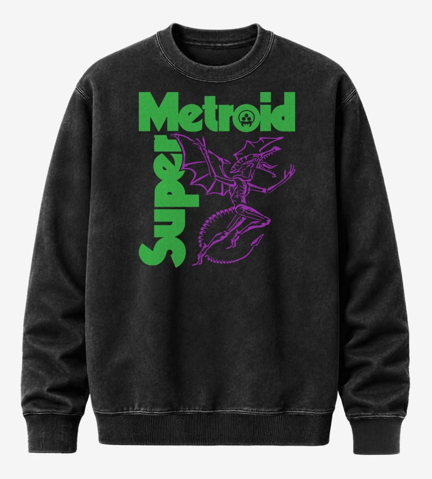 Poleron Polo Acid Wash Negro de SUPER METROID SABBATH