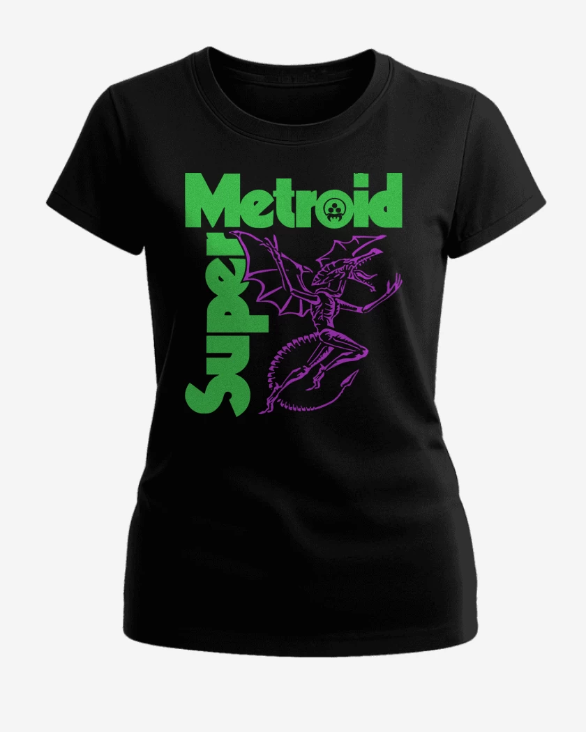 Polera de Mujer Negro de SUPER METROID SABBATH