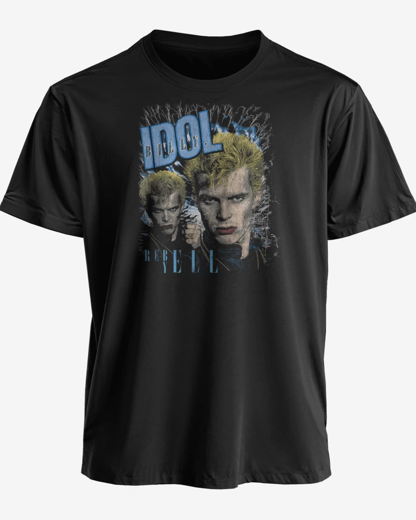 Polera premium Negro de Billy Idon Rebel Yell