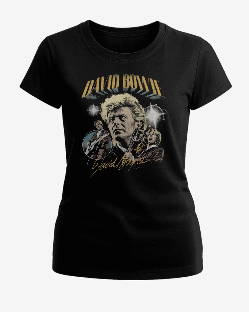 Polera de Mujer Negro de David Bowie Starman 