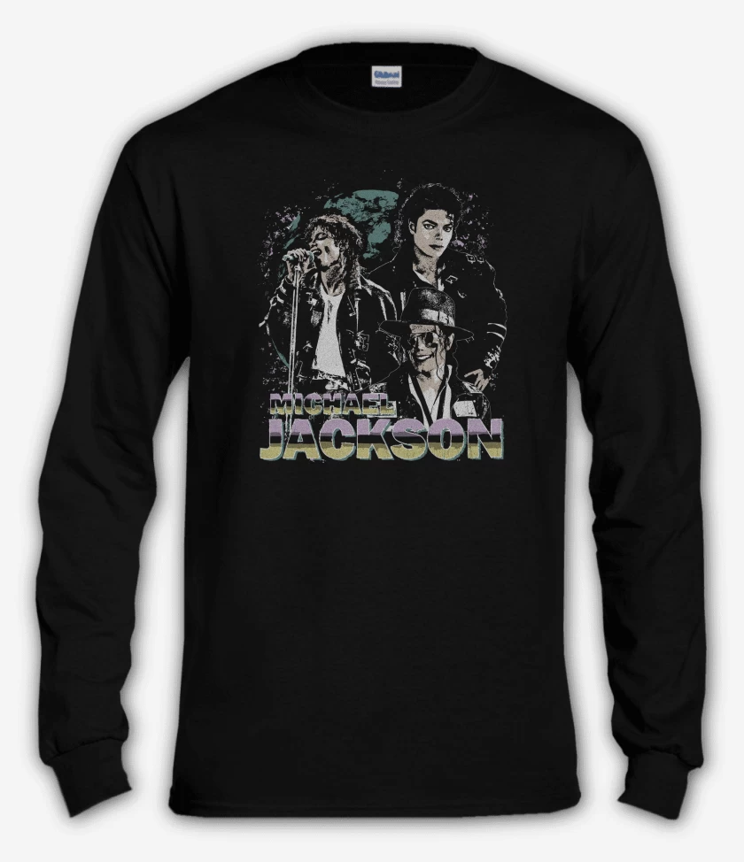 Polera manga larga Negro de Michael Jackson King