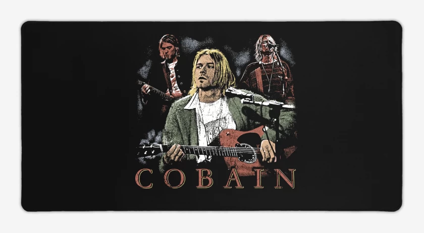 Mouse pad Gamer Negro de Nirvana Cobain