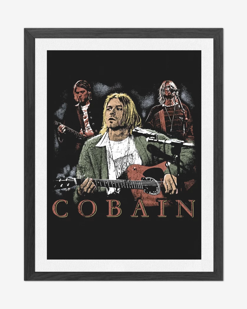 Cuadro decorativo Negro de Nirvana Cobain