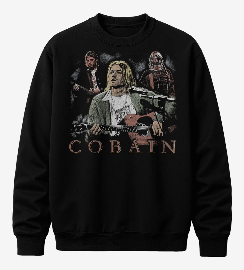 Poleron polo Negro de Nirvana Cobain