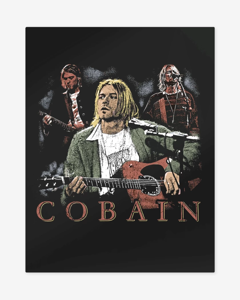 Print metalico Negro de Nirvana Cobain