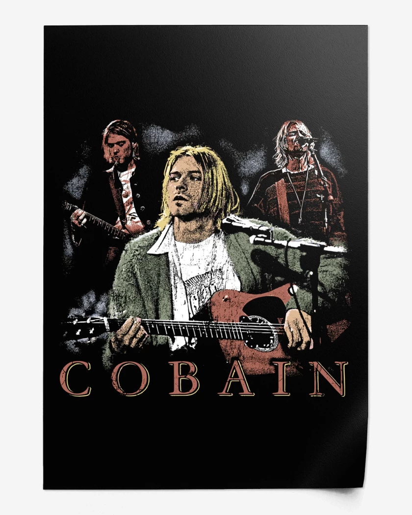 Print Negro de Nirvana Cobain
