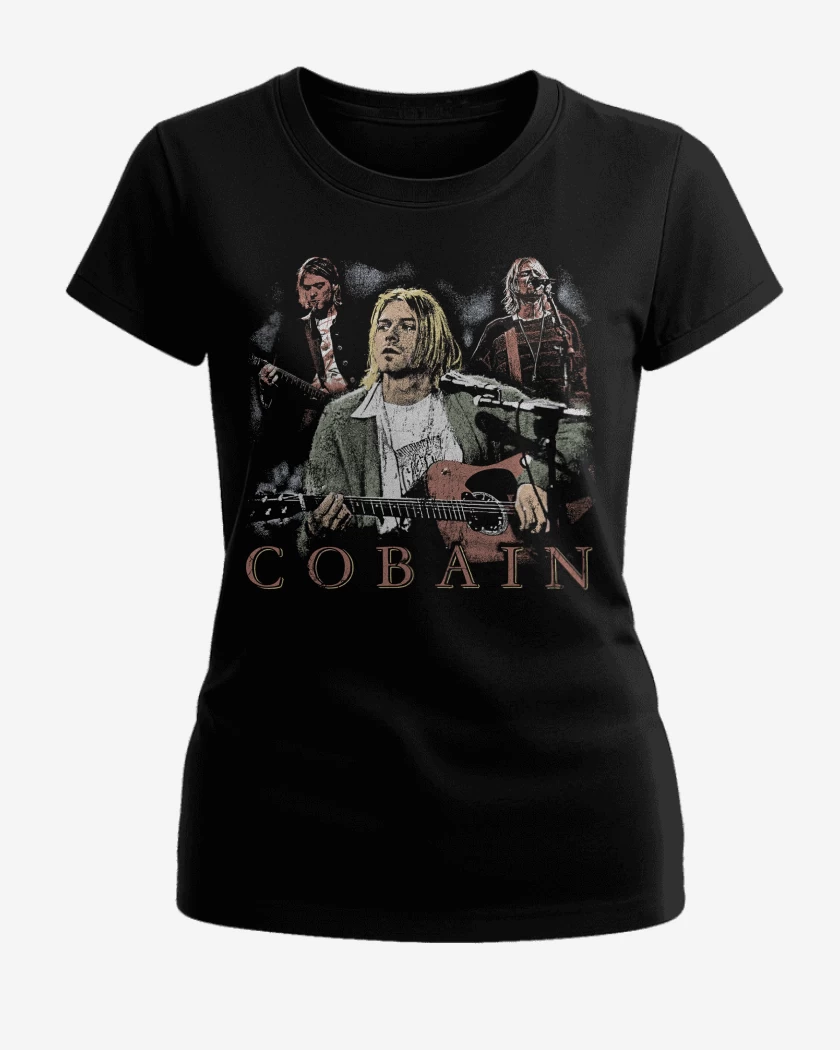 Polera de Mujer Negro de Nirvana Cobain