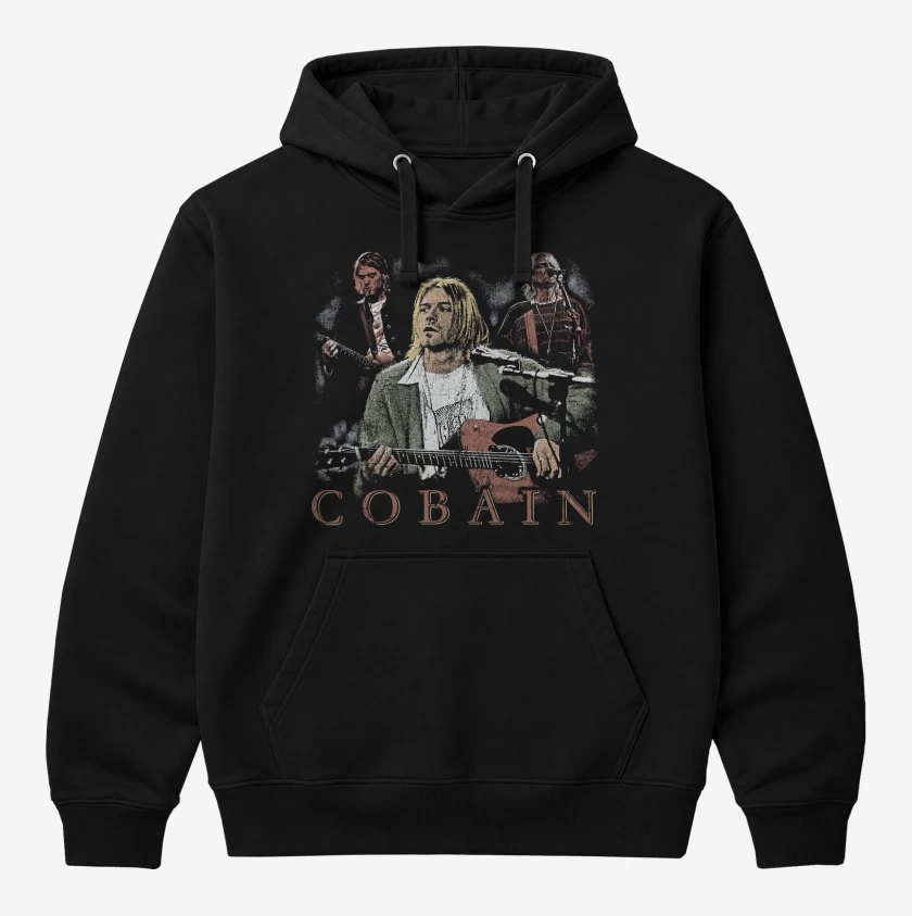 Polerón Canguro Negro de Nirvana Cobain