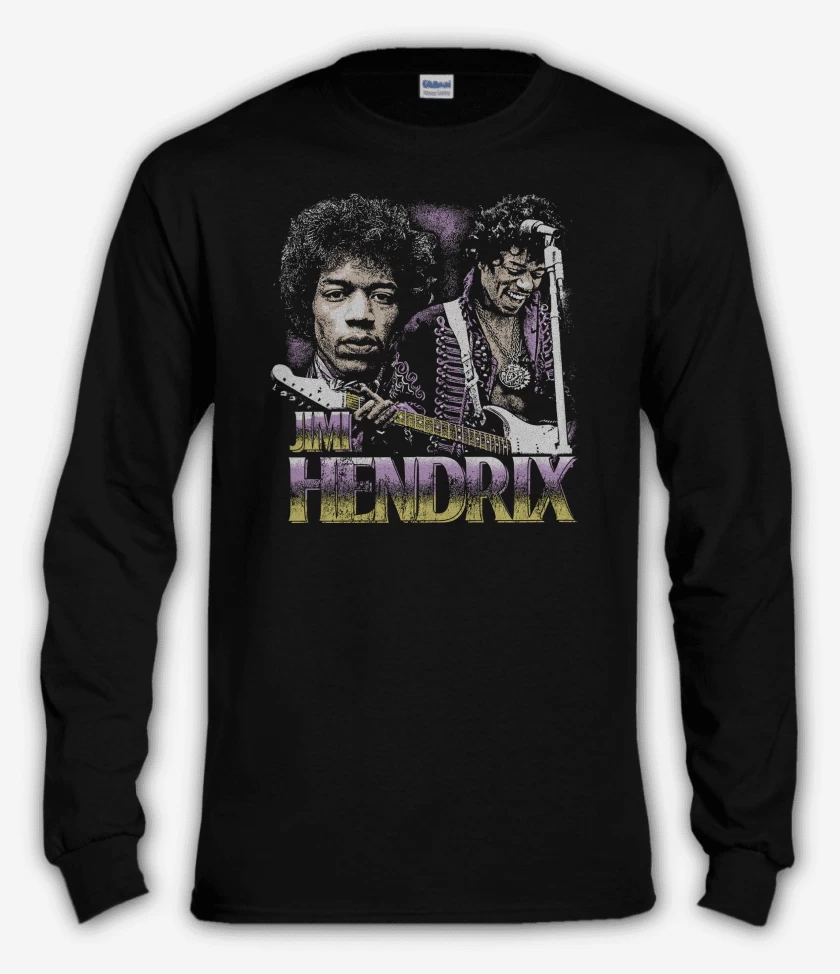 Polera manga larga Negro de Jimi Hendrix Leyenda