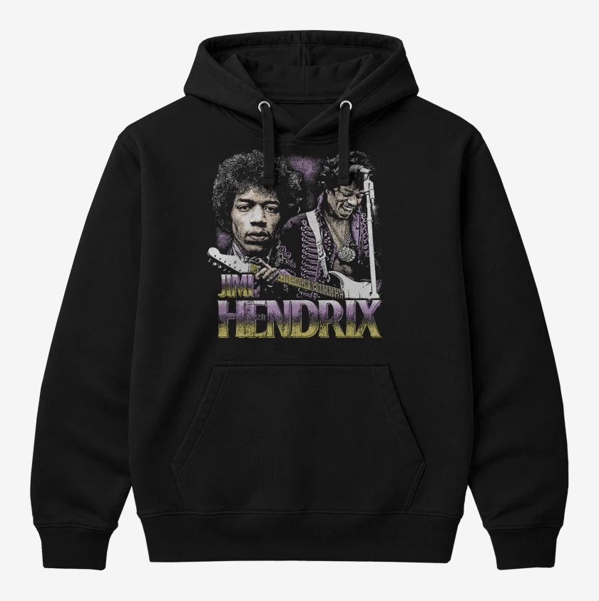 Polerón Canguro Negro de Jimi Hendrix Leyenda