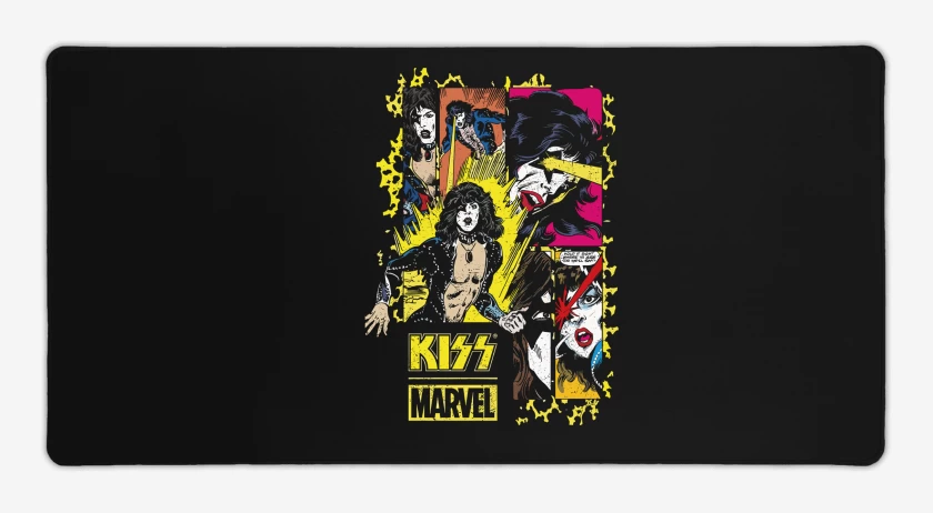 Mouse pad Gamer Negro de Kiss Marvel