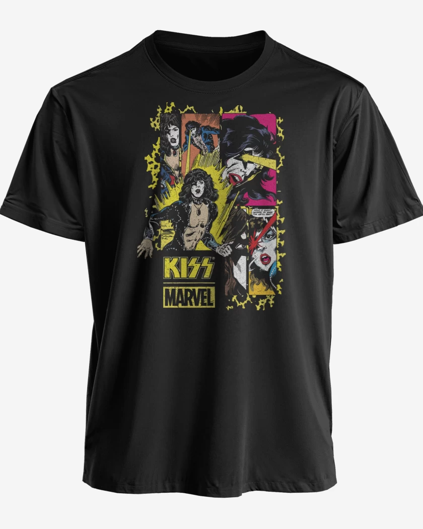 Polera Negro de Kiss Marvel