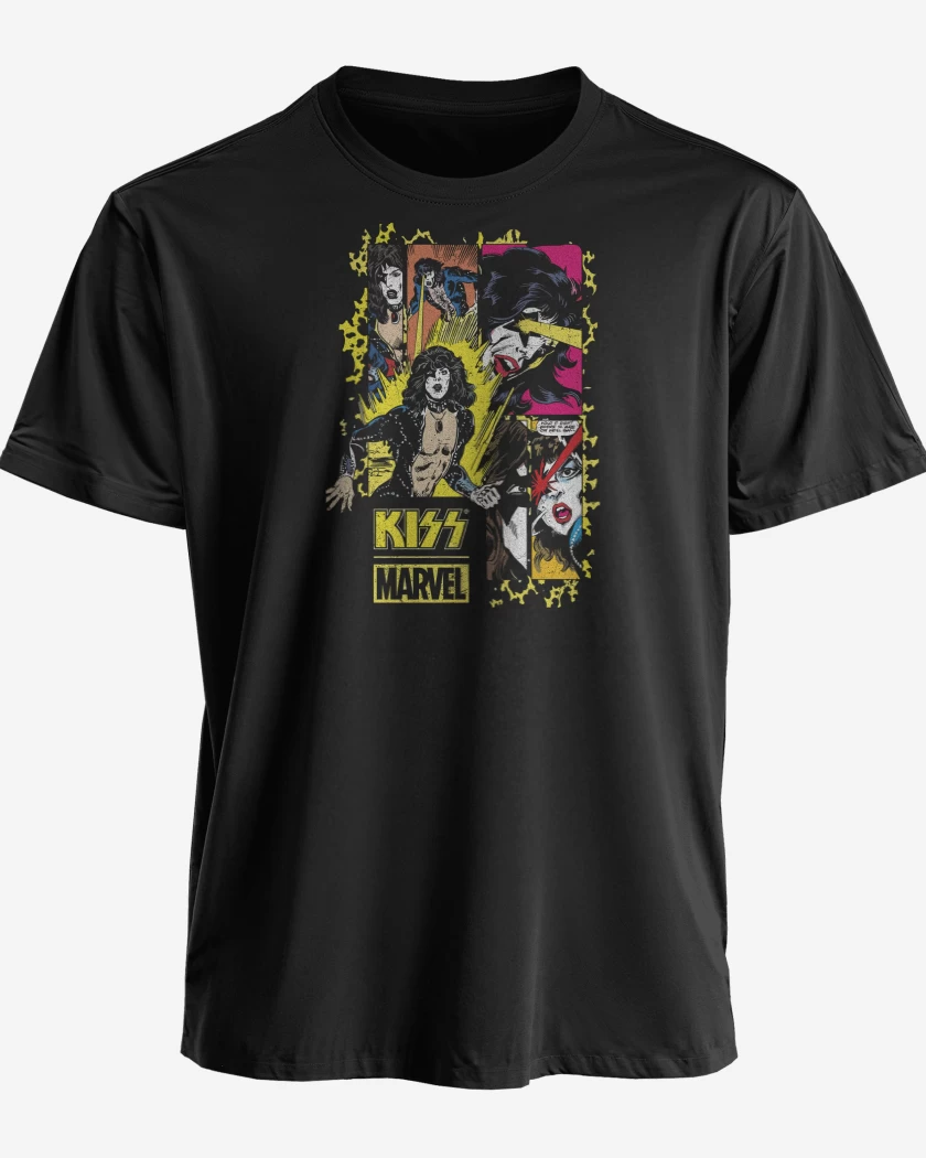 Polera premium Negro de Kiss Marvel