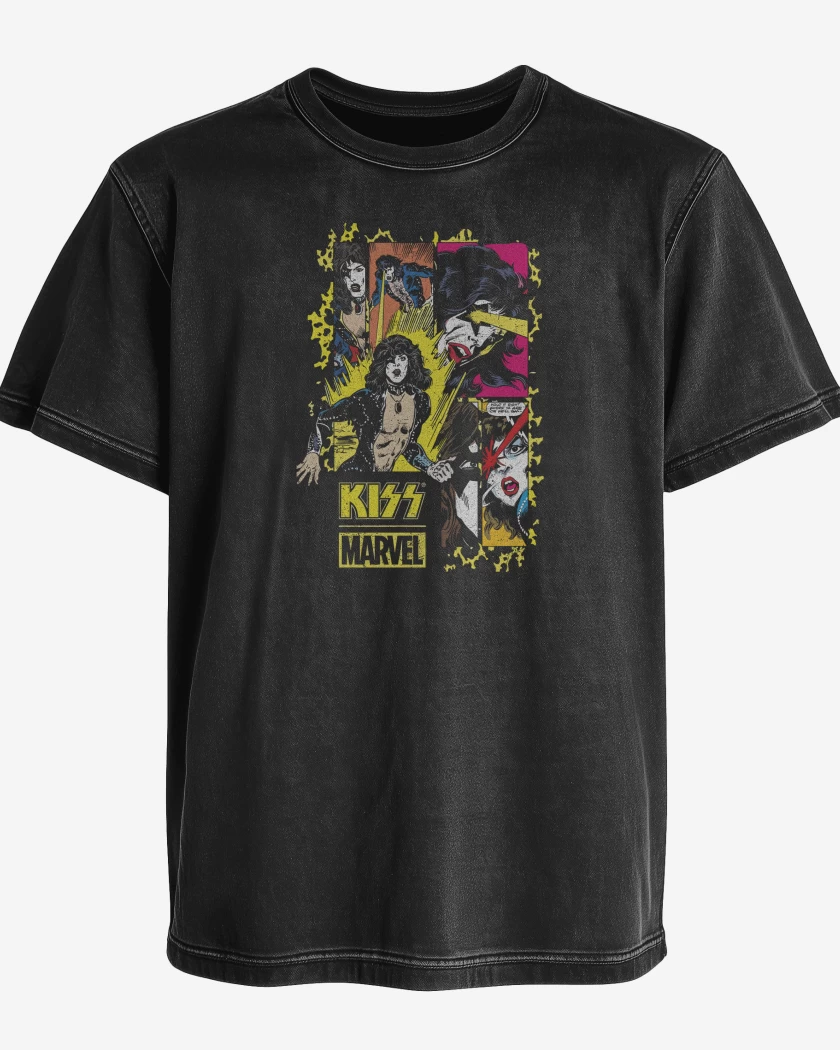 Polera desgastada Kiss Marvel