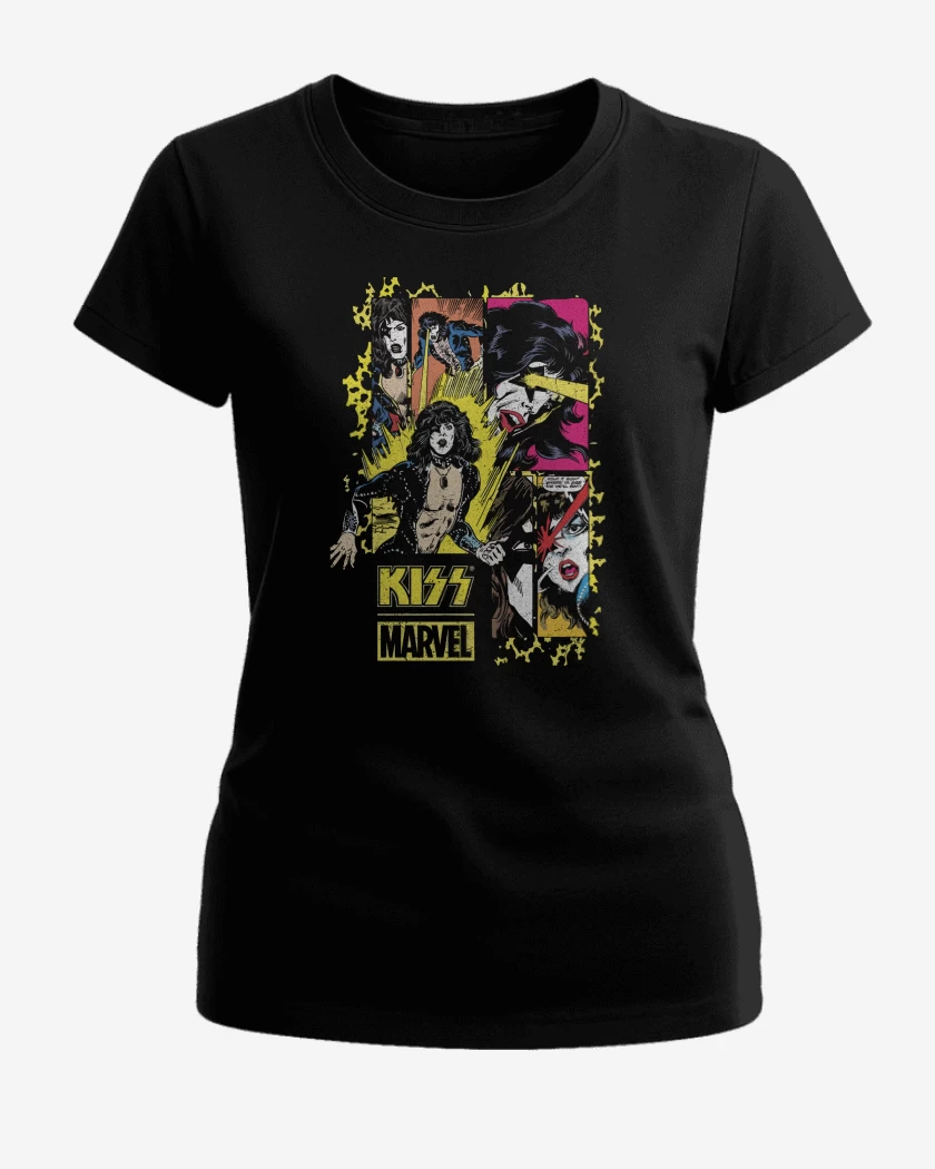 Polera de Mujer Negro de Kiss Marvel