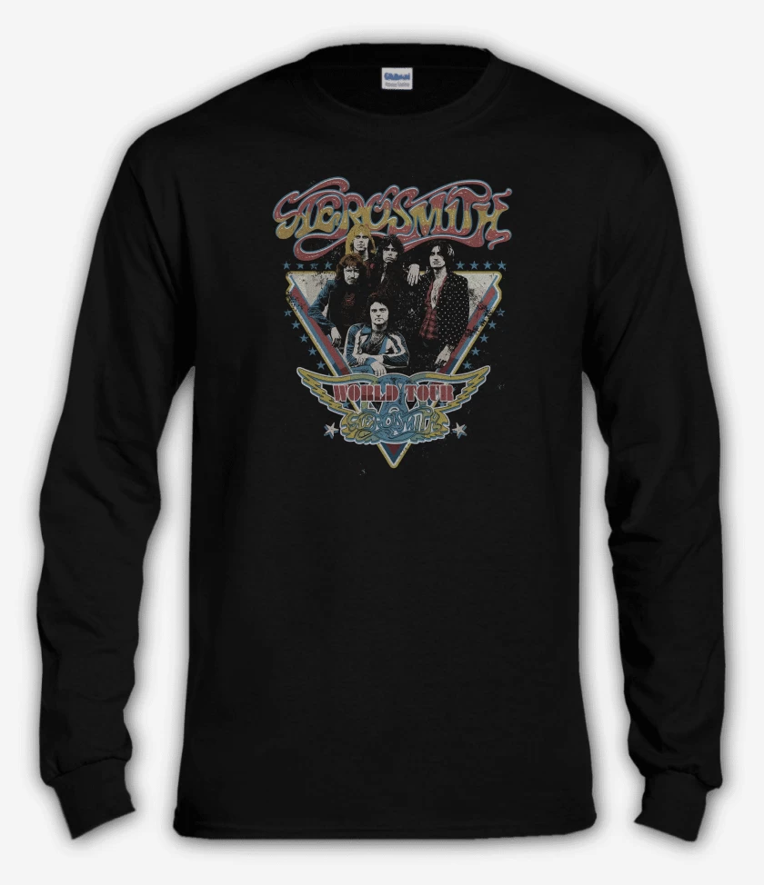 Polera manga larga Negro de Aerosmith Tour