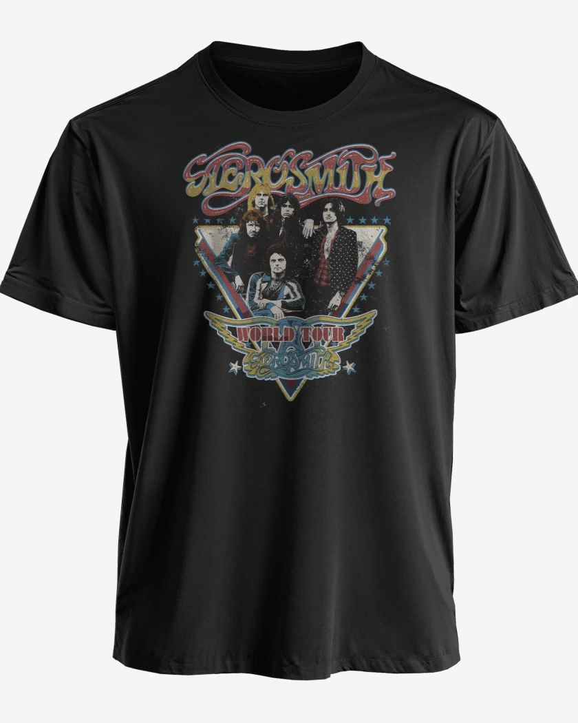 Polera premium Negro de Aerosmith Tour
