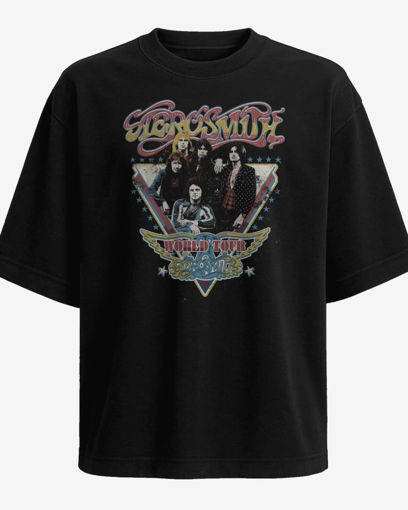 Polera Oversize Negro de Aerosmith Tour