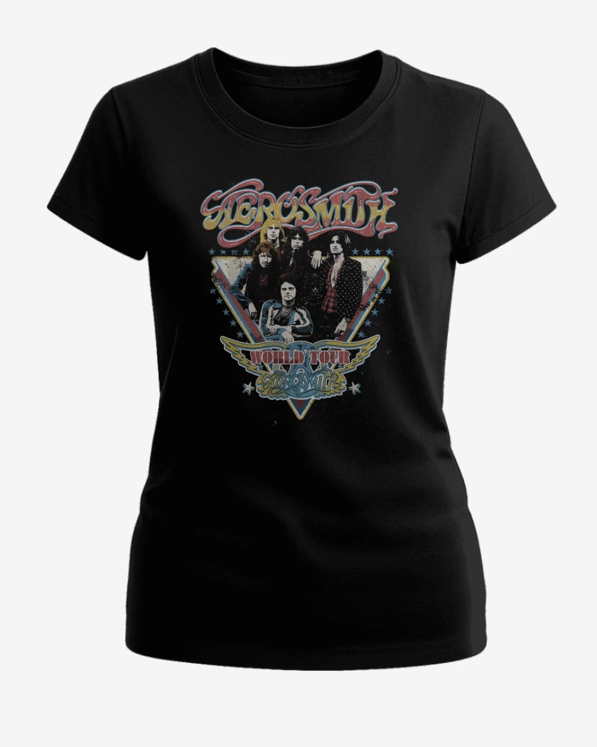 Polera de Mujer Negro de Aerosmith Tour