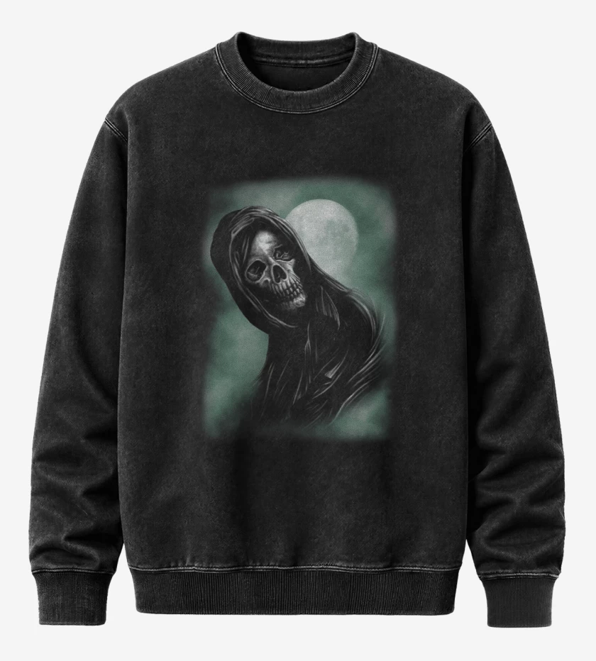 Poleron Polo Acid Wash Negro de Reaper