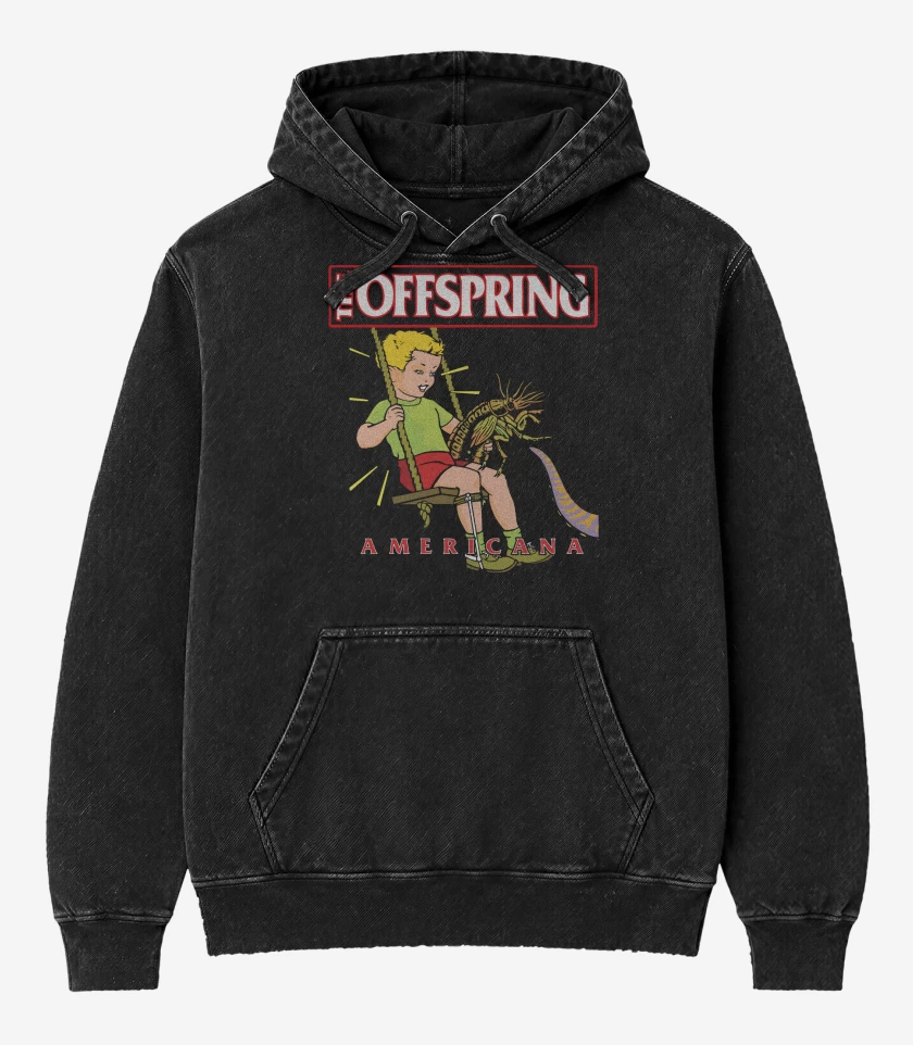 Poleron Canguro Acid Wash Negro de The Offspring Americana
