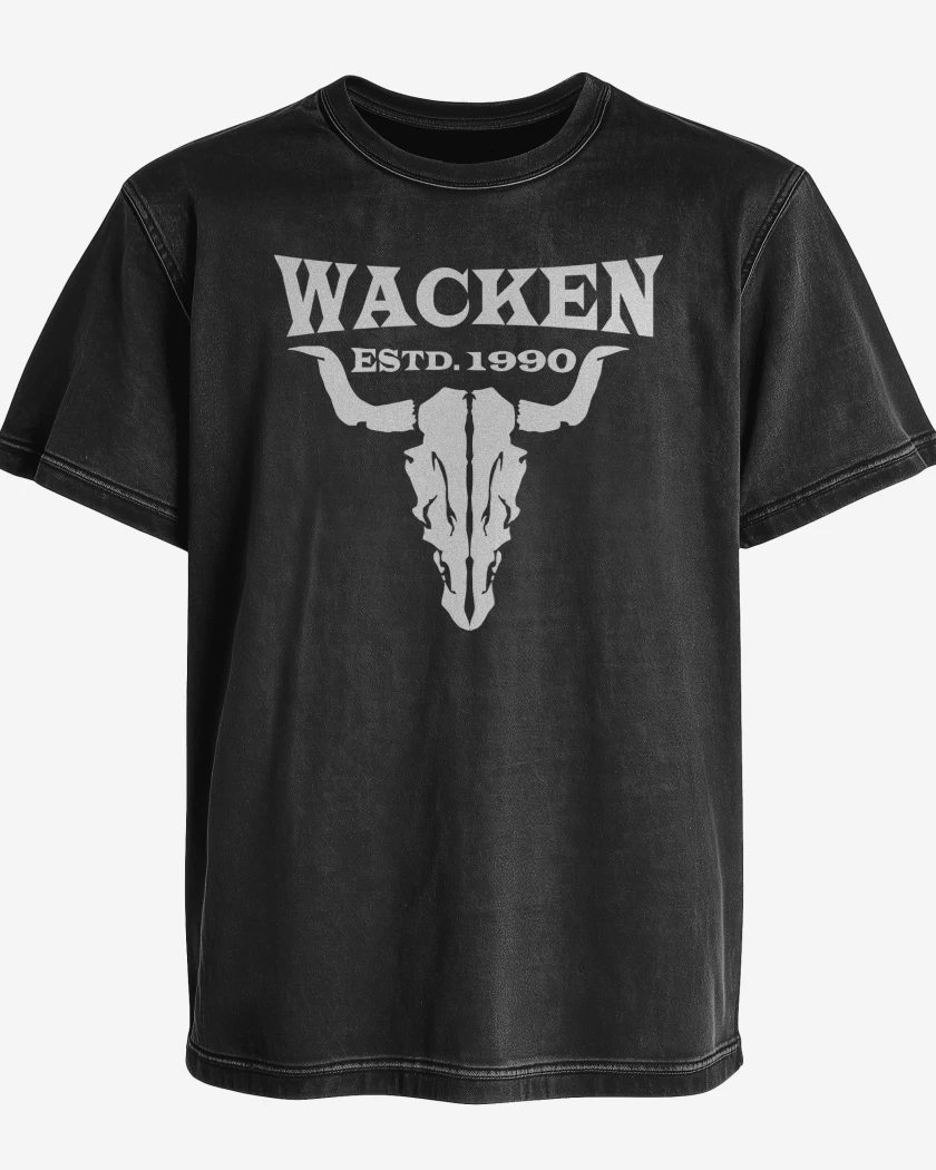 Polera desgastada Negro de Wacken 