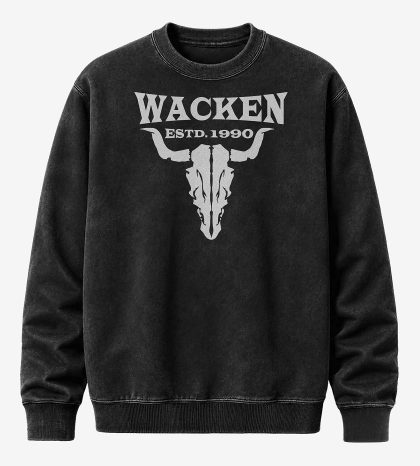 Poleron Polo Acid Wash Negro de Wacken 