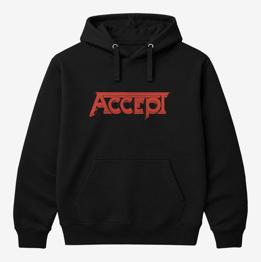 Polerón Canguro Negro de Accept Logo