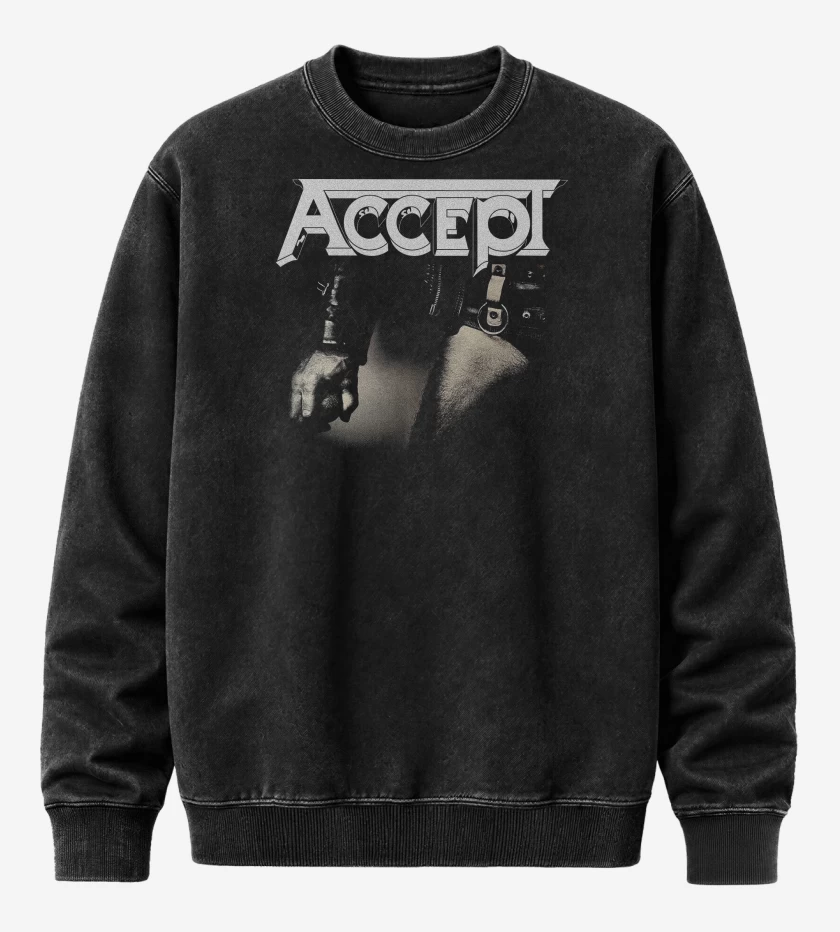 Poleron Polo Acid Wash Negro de Accept Balls to the Wall