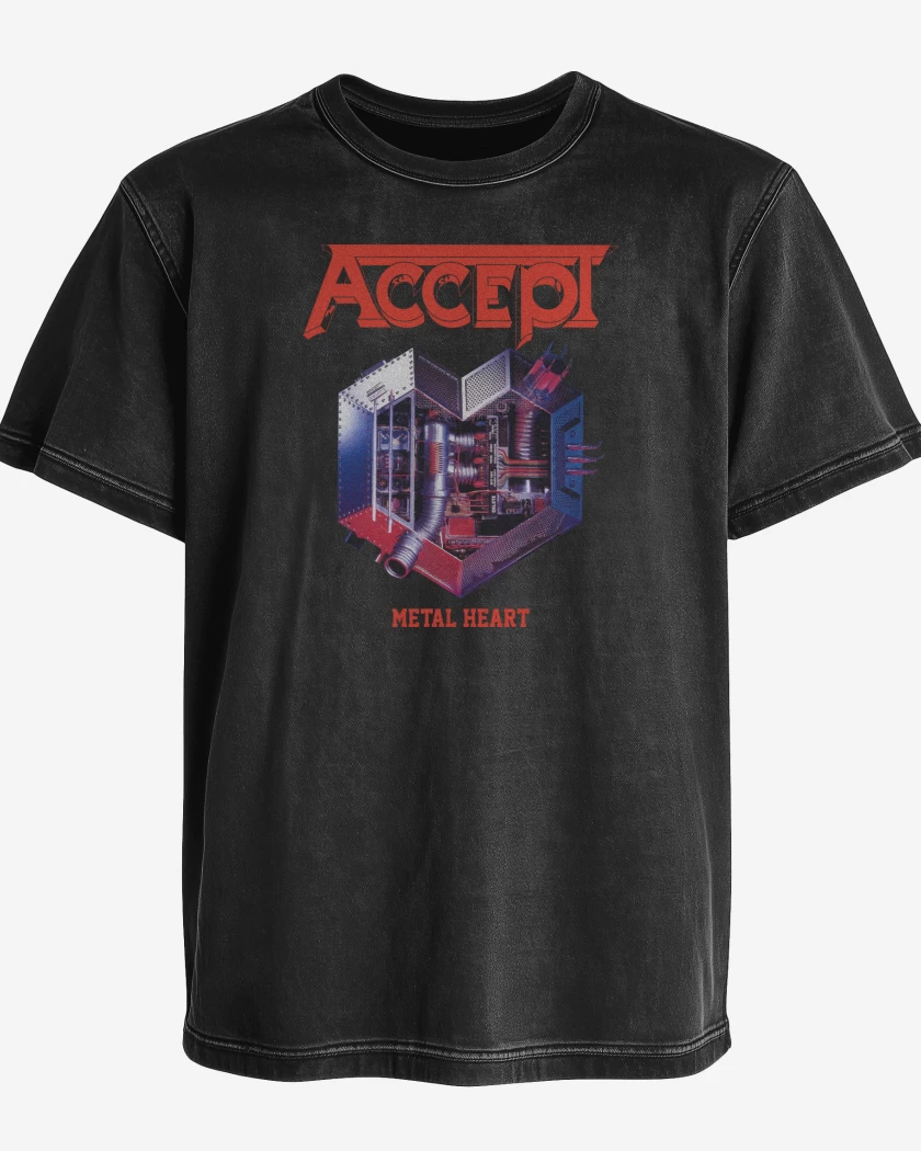 Polera desgastada Accept Metal Heart