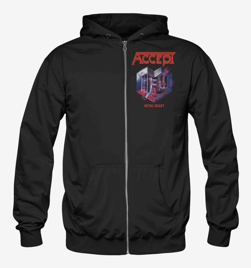 Poleron Canguro con cierre Accept Metal Heart