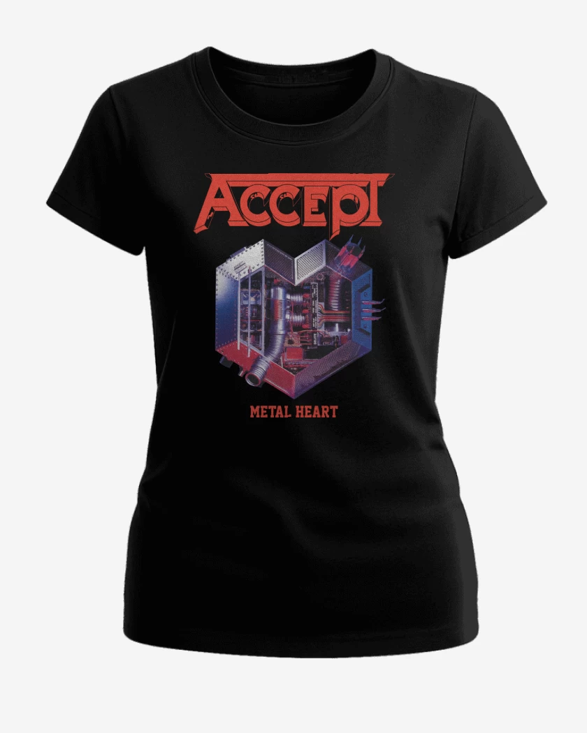 Polera de Mujer Negro de Accept Metal Heart