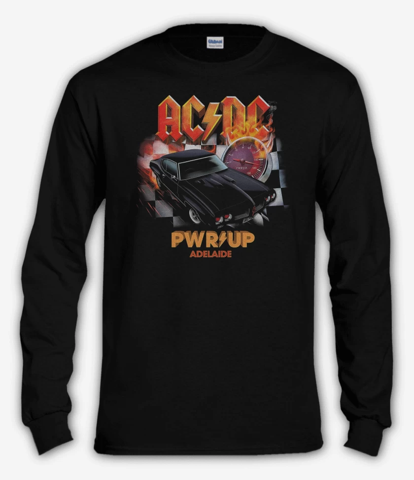 Polera manga larga Negro de AC DC Adelaide