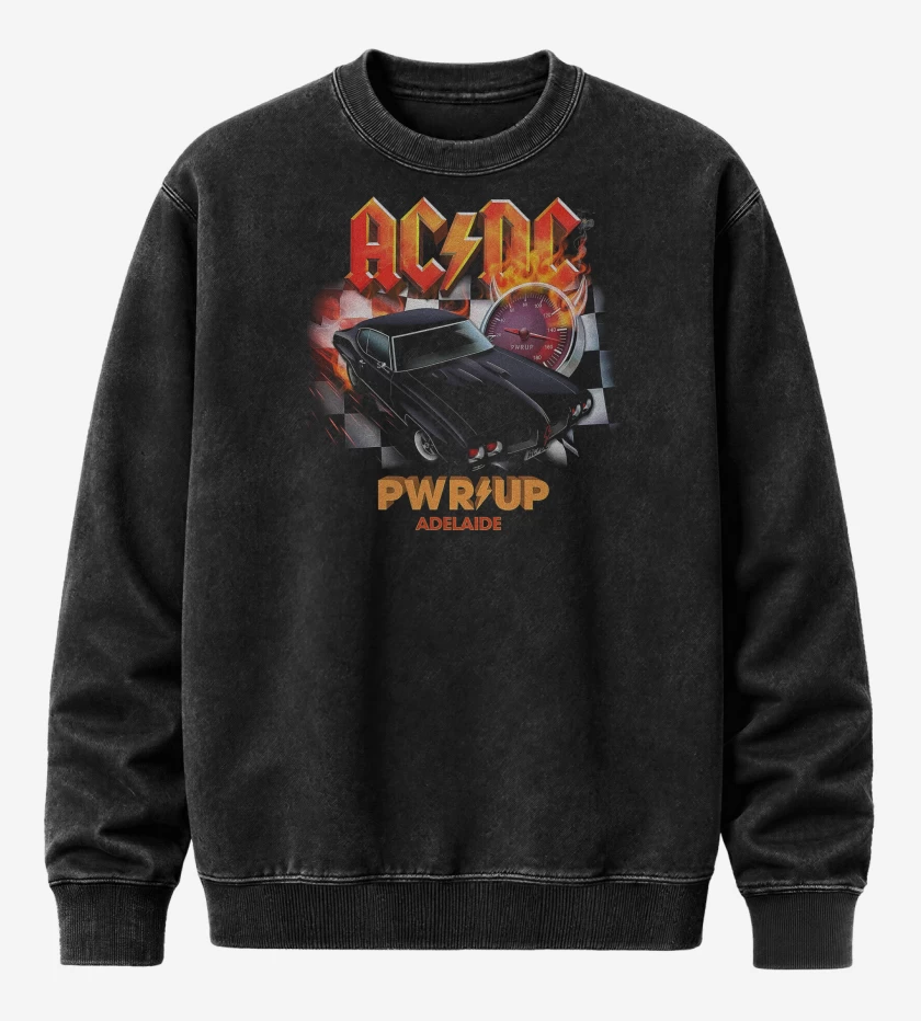 Poleron Polo Acid Wash Negro de AC DC Adelaide