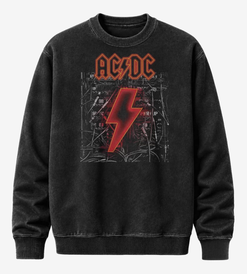 Poleron Polo Acid Wash Negro de AC DC POWER UP