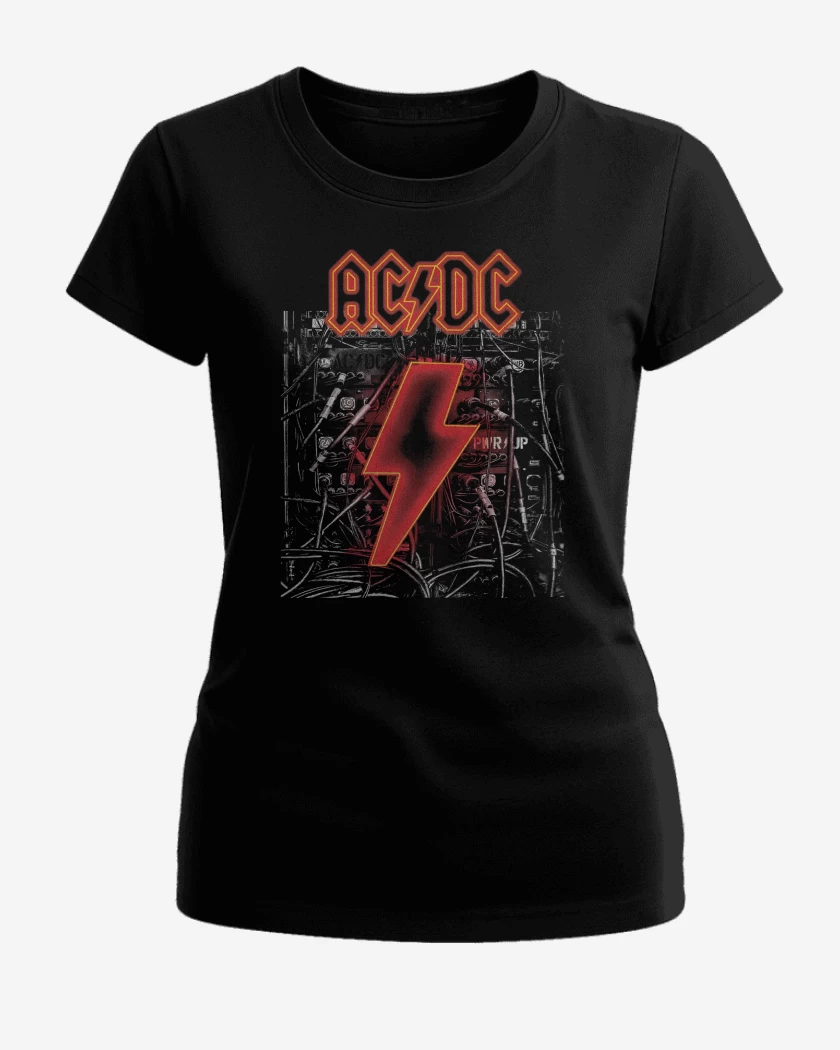 Polera de Mujer Negro de AC DC POWER UP