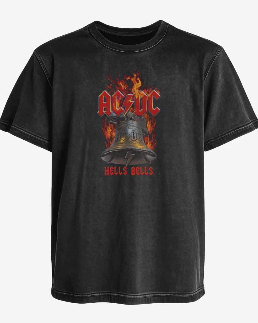 Polera desgastada AC DC HELLS BELLS