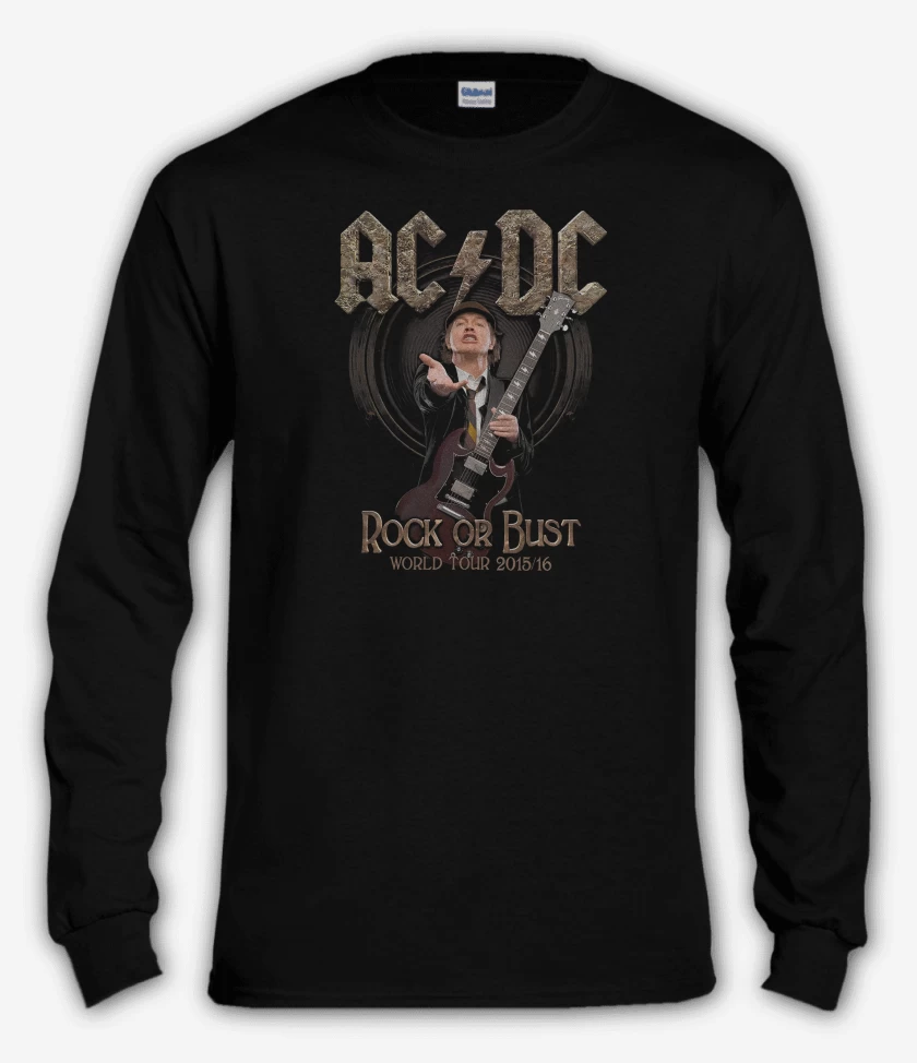 Polera manga larga Negro de AC DC ROCK OR BUST