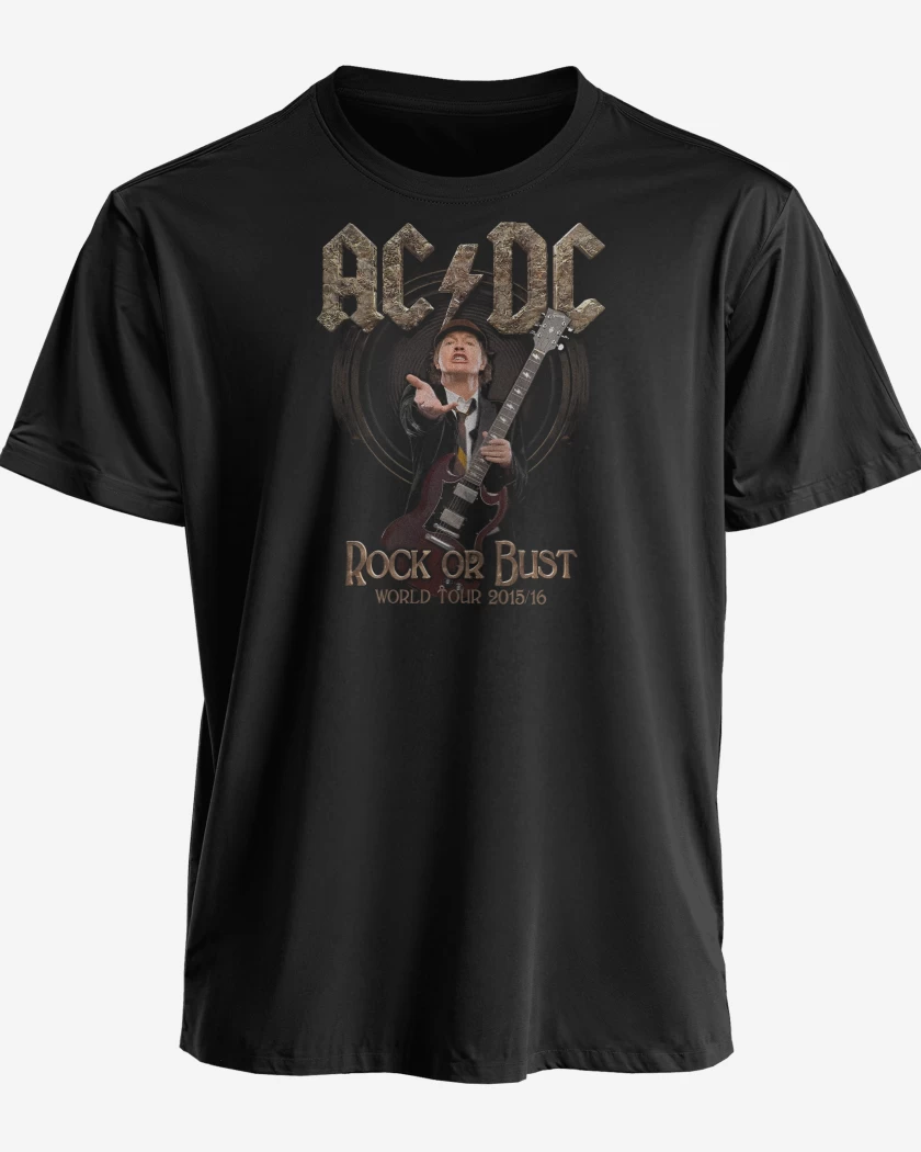Polera premium Negro de AC DC ROCK OR BUST