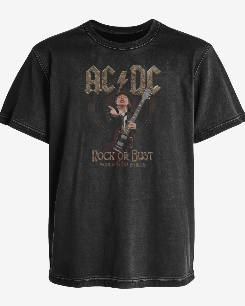 Polera desgastada AC DC ROCK OR BUST