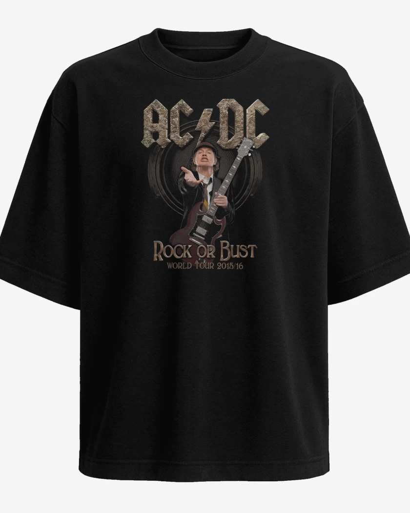 Polera Oversize AC DC ROCK OR BUST