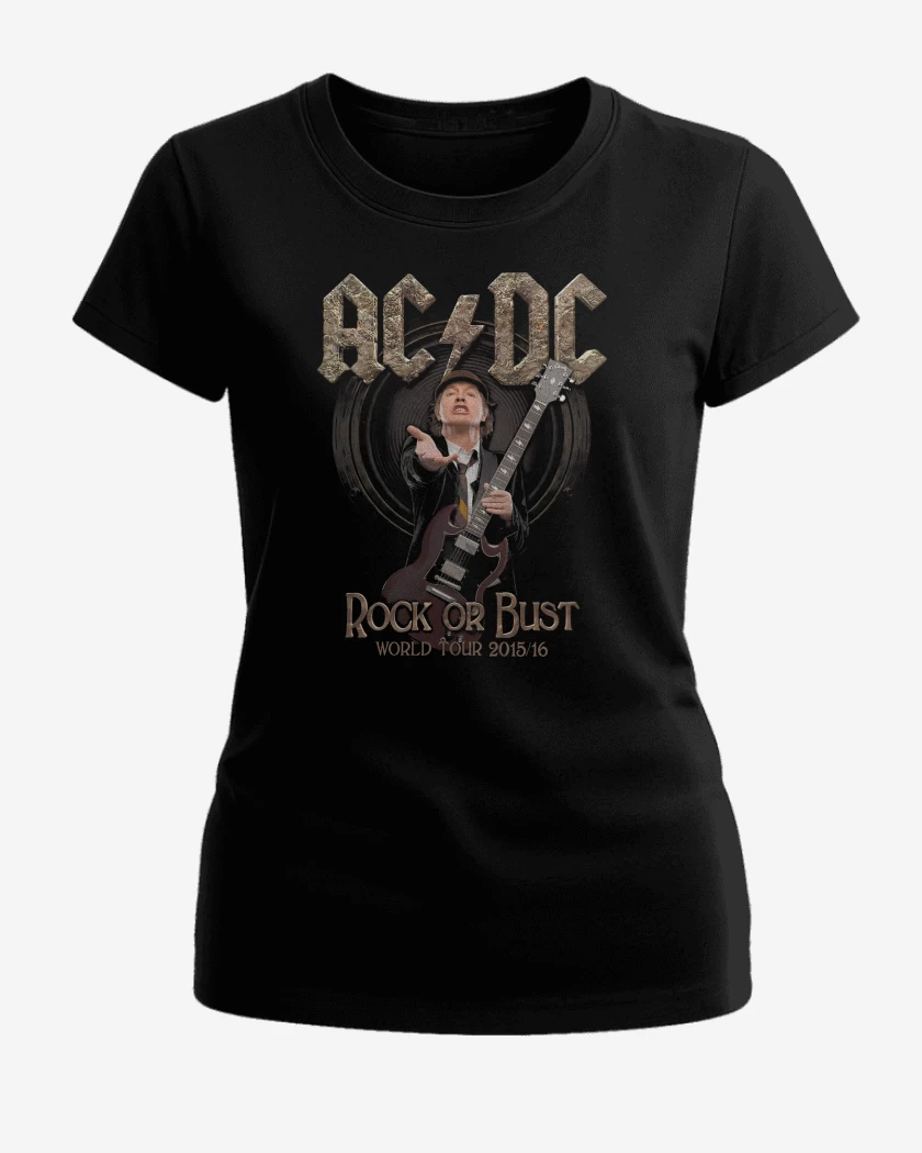 Polera de Mujer Negro de AC DC ROCK OR BUST