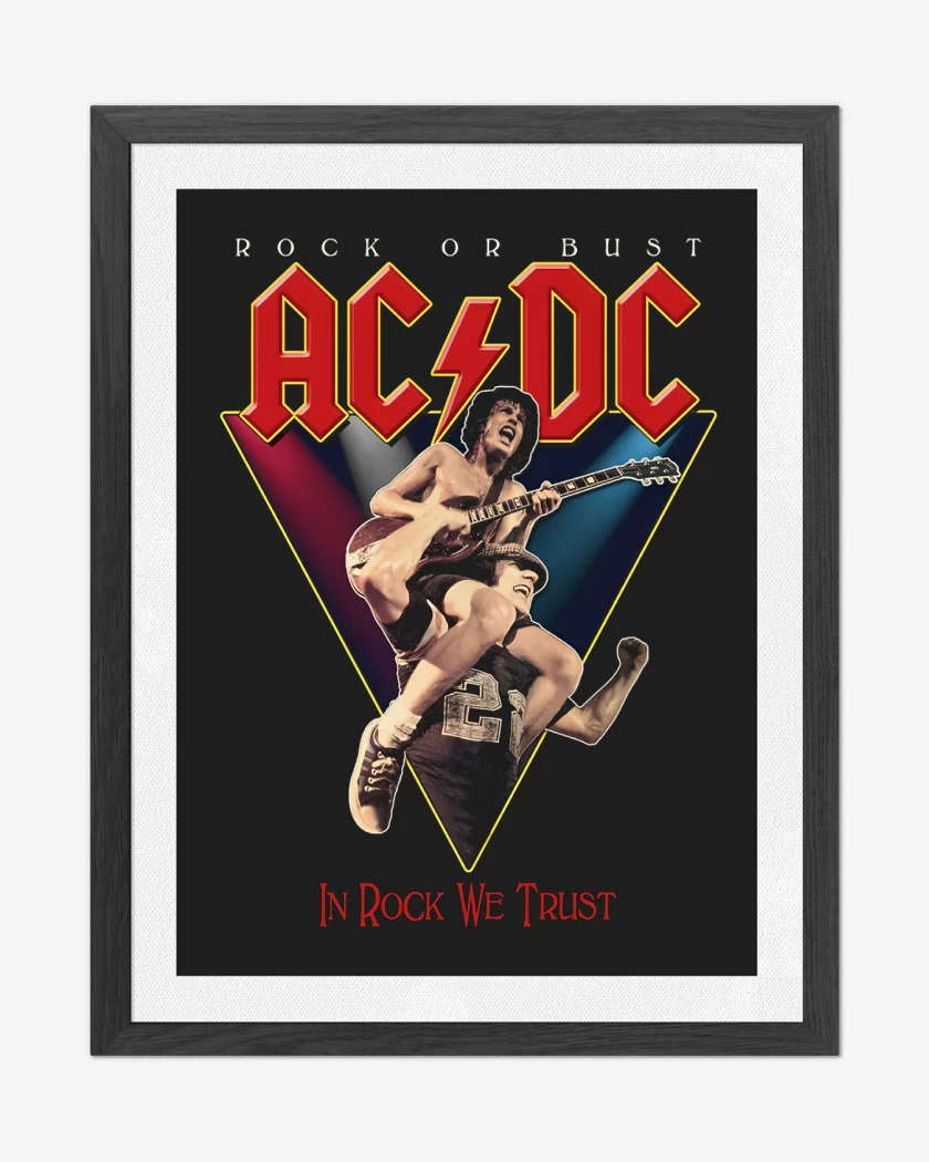Cuadro decorativo AC DC IN ROCK WE TRUST